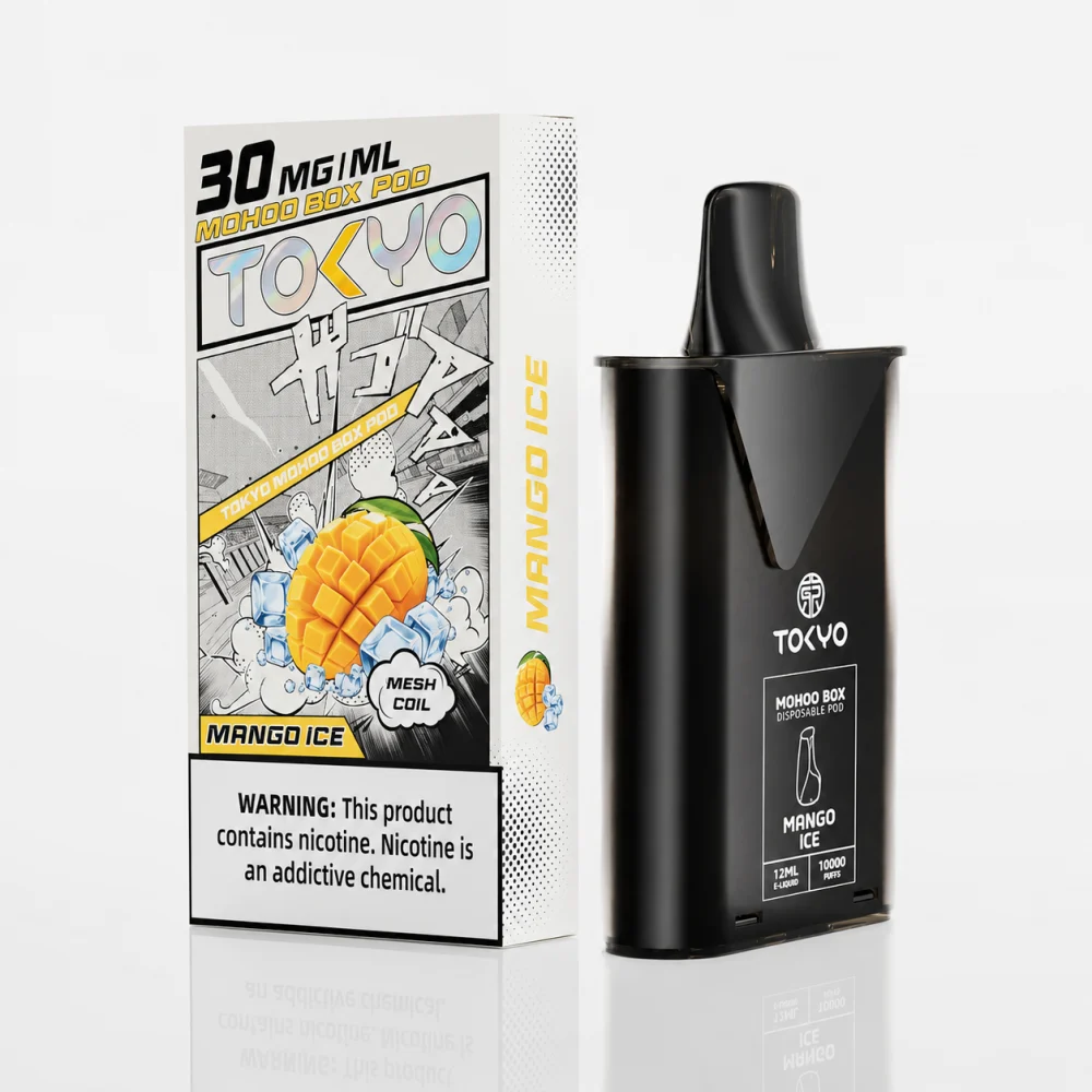 替換式煙彈｜TOKYO MOHOO BOX 東京魔盒｜10000口 12mL 1.0Ω鋼網棉芯 芒果冰