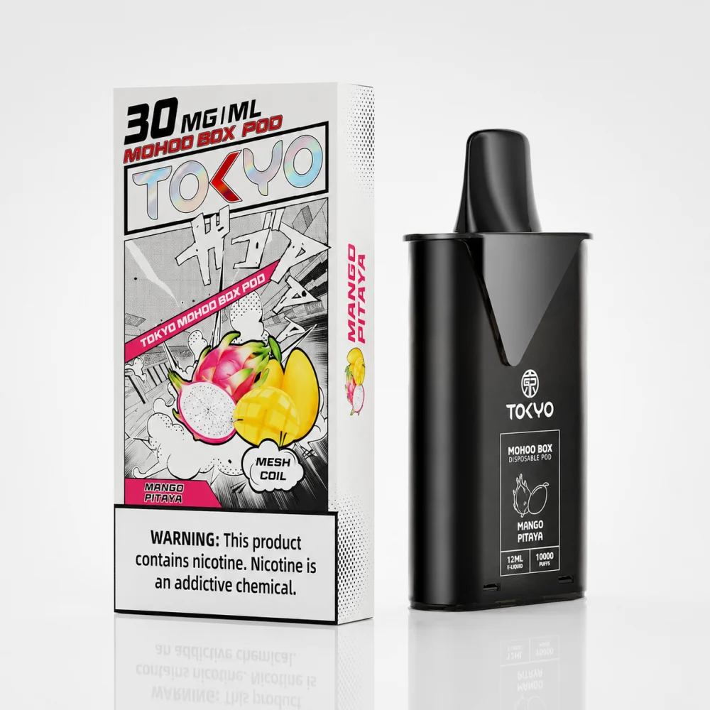 替換式煙彈｜TOKYO MOHOO BOX 東京魔盒｜10000口 12mL 1.0Ω鋼網棉芯 芒果火龍果