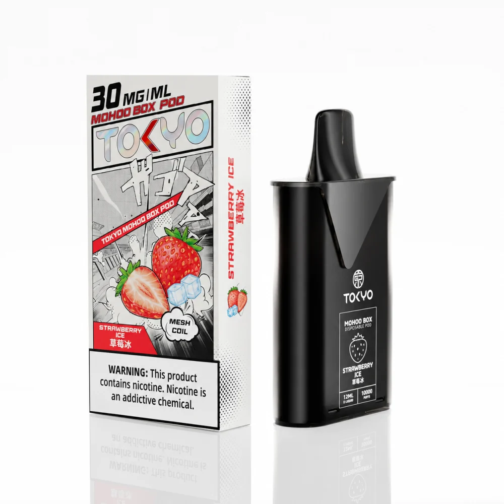 替換式煙彈｜TOKYO MOHOO BOX 東京魔盒｜10000口 12mL 1.0Ω鋼網棉芯 草莓冰