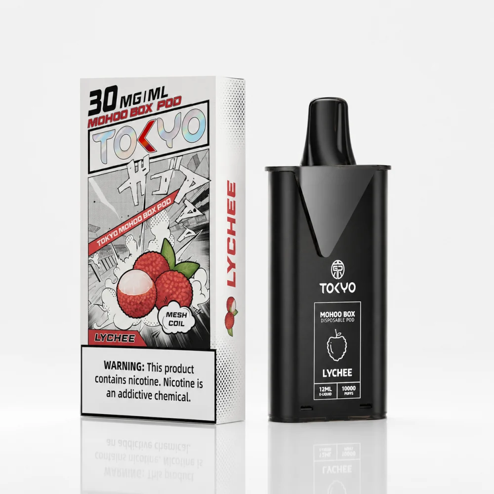 替換式煙彈｜TOKYO MOHOO BOX 東京魔盒｜10000口 12mL 1.0Ω鋼網棉芯 荔枝冰