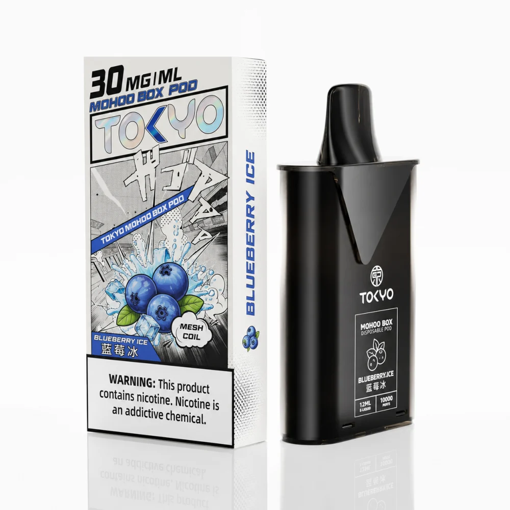 替換式煙彈｜TOKYO MOHOO BOX 東京魔盒｜10000口 12mL 1.0Ω鋼網棉芯 藍莓冰